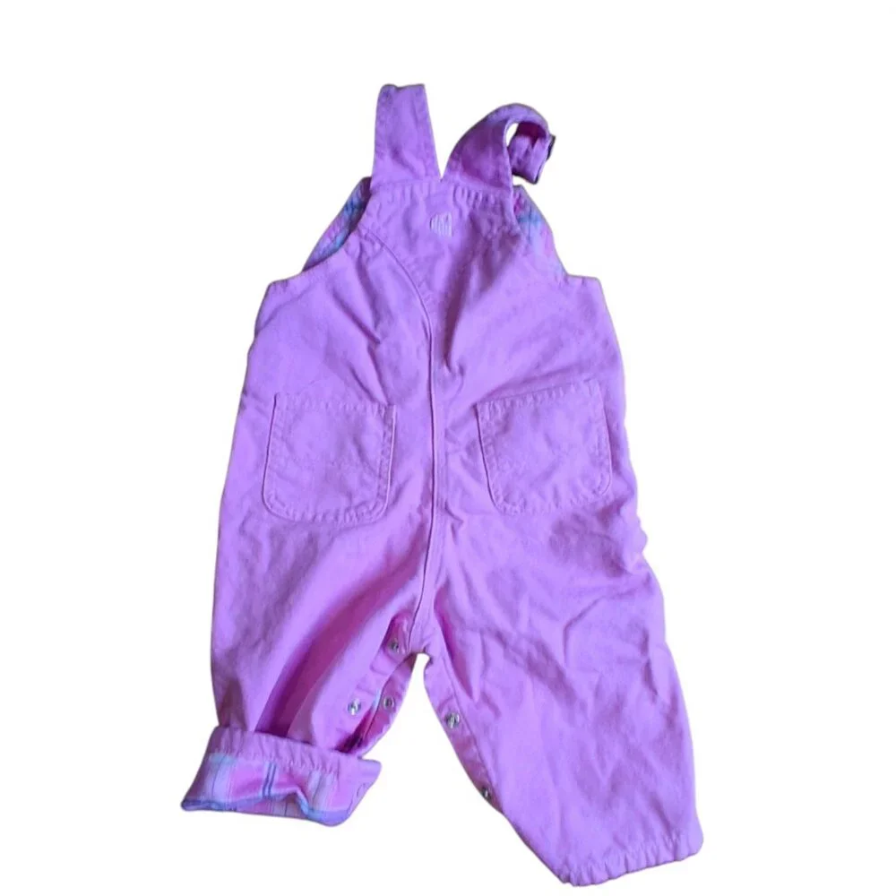 Carhartt overalls 12 months pink plaid lined